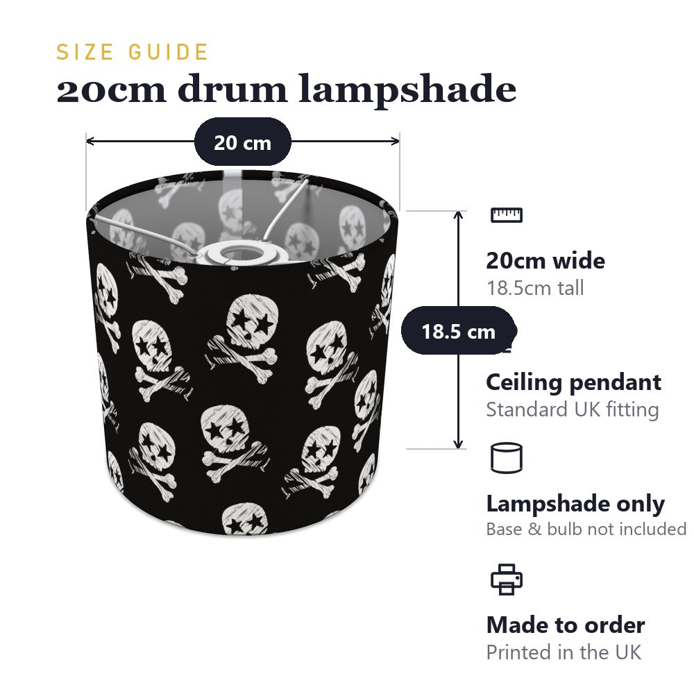 Black Pirate Skull and Crossbones lampshade