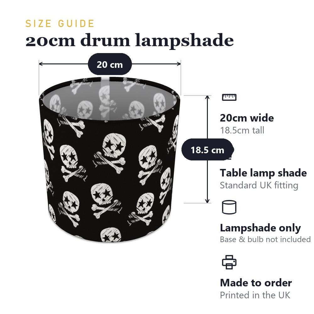 Black Pirate Skull and Crossbones lampshade