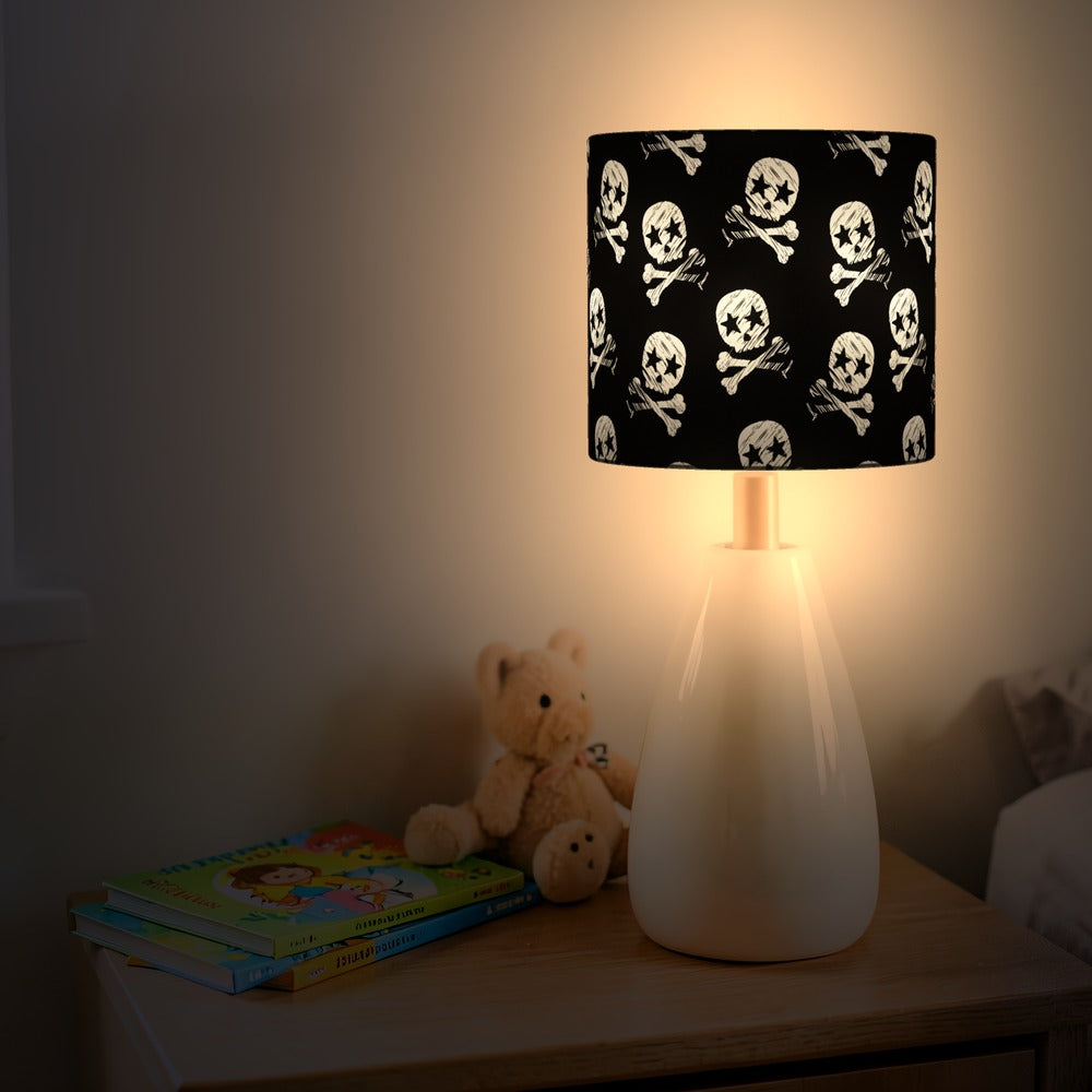 Black Pirate Skull and Crossbones lampshade