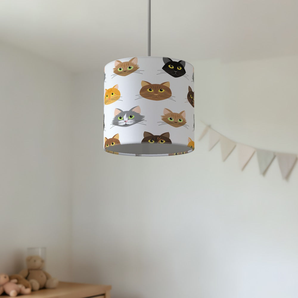 Whimsical Cat Faces lampshade
