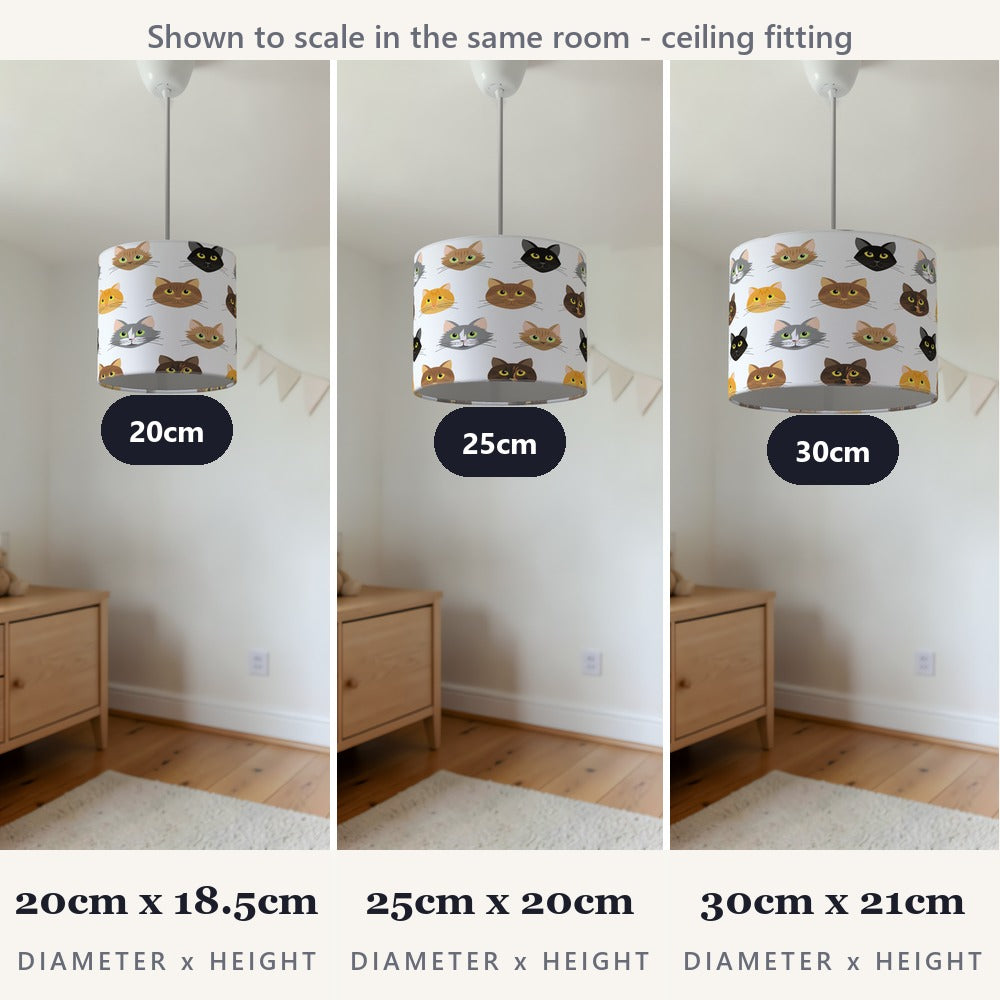Whimsical Cat Faces lampshade