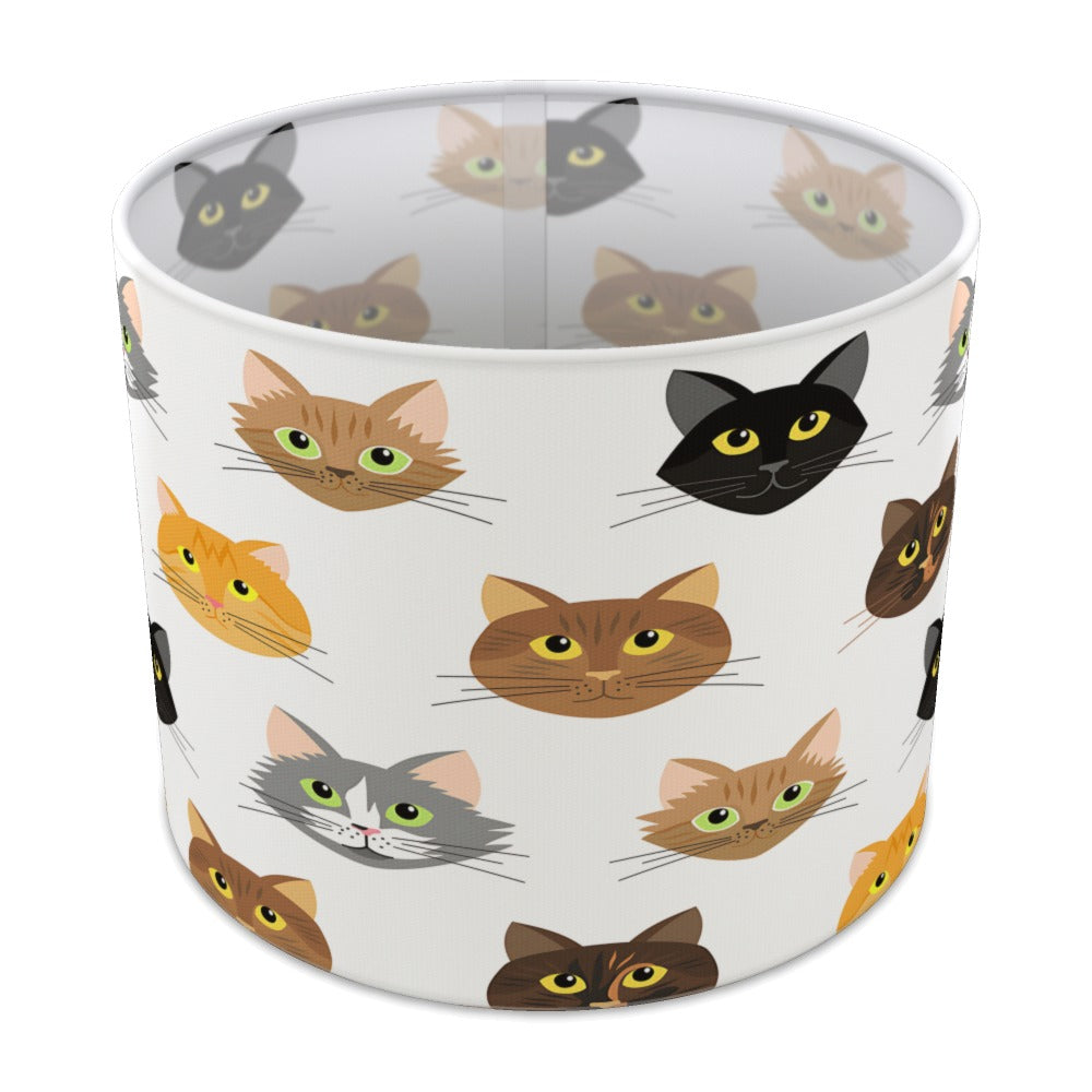 Whimsical Cat Faces lampshade - 25cm Table