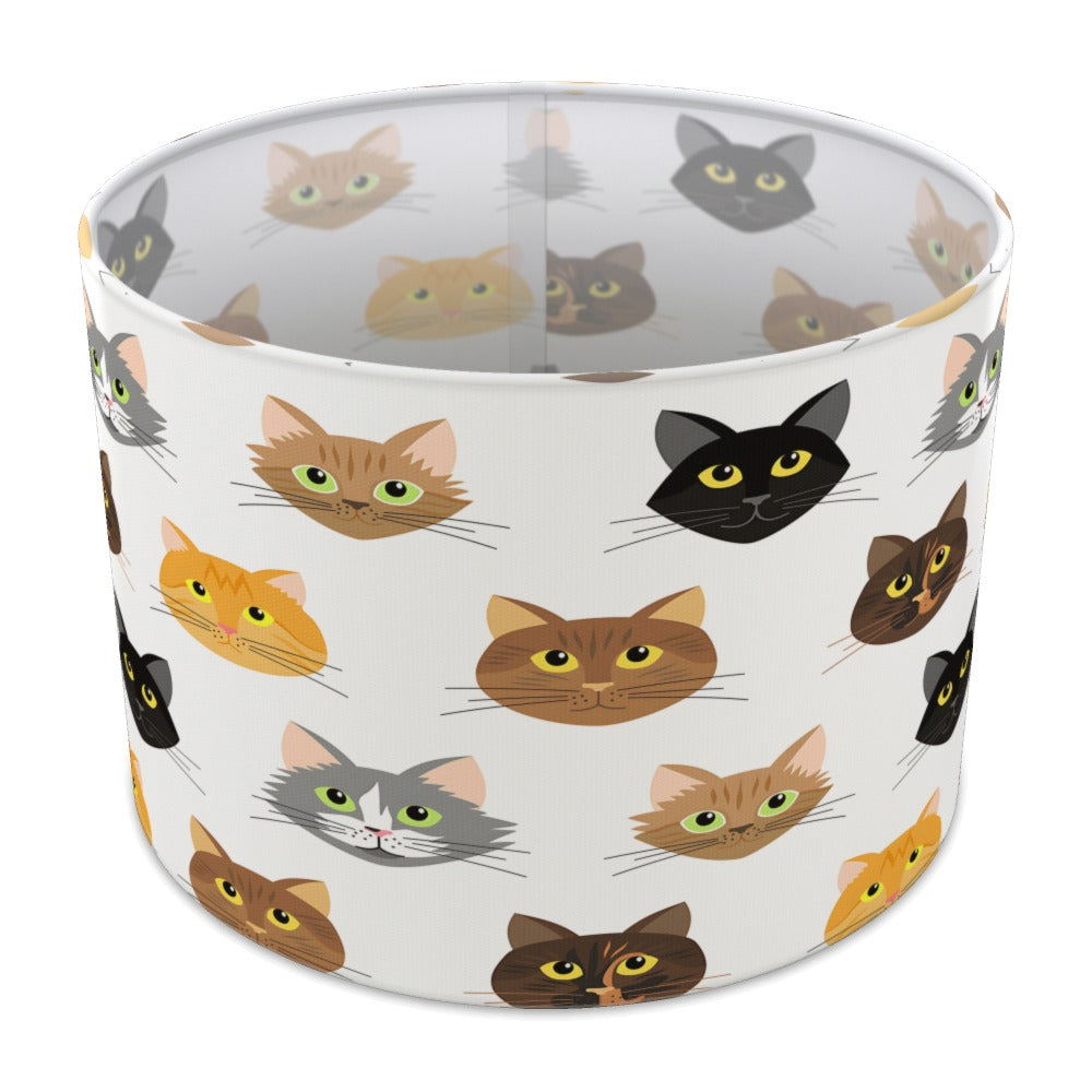 Whimsical Cat Faces lampshade - 30cm Table