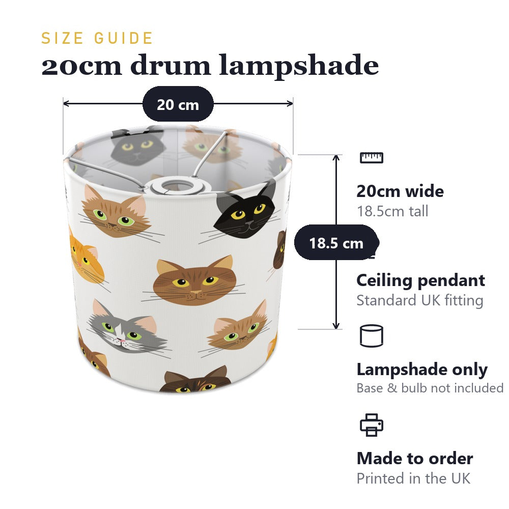 Whimsical Cat Faces lampshade