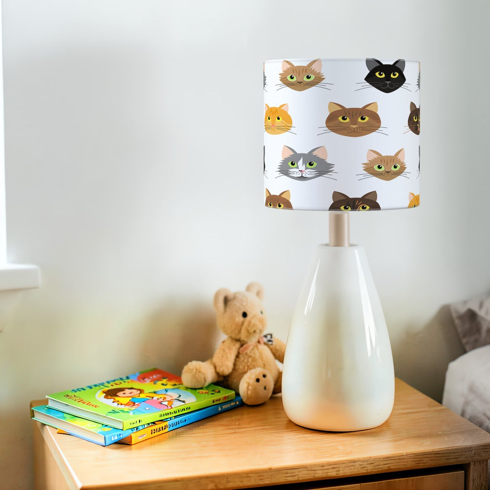 Whimsical Cat Faces lampshade
