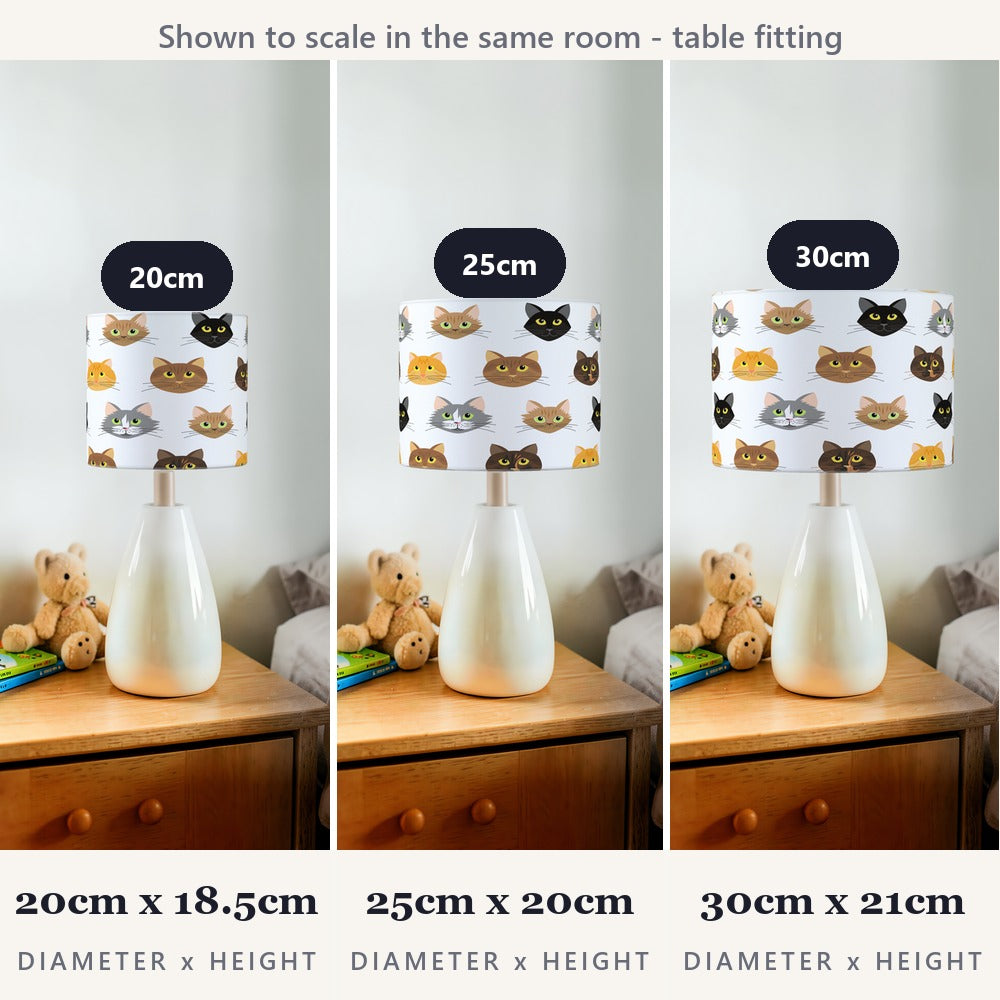 Whimsical Cat Faces lampshade