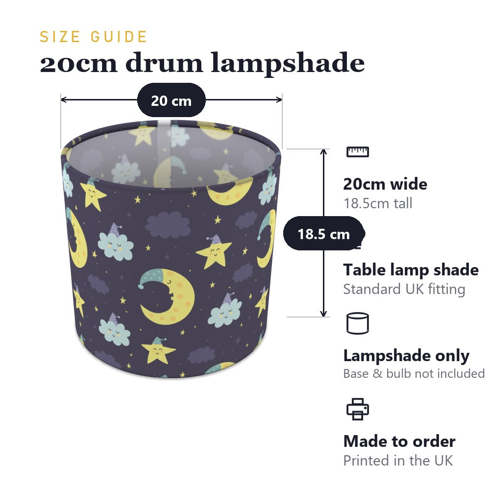 Blue Stars and Moon lampshade