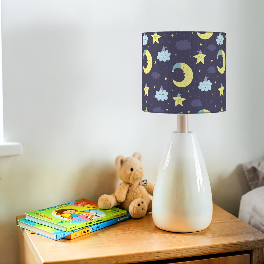 Blue Stars and Moon lampshade
