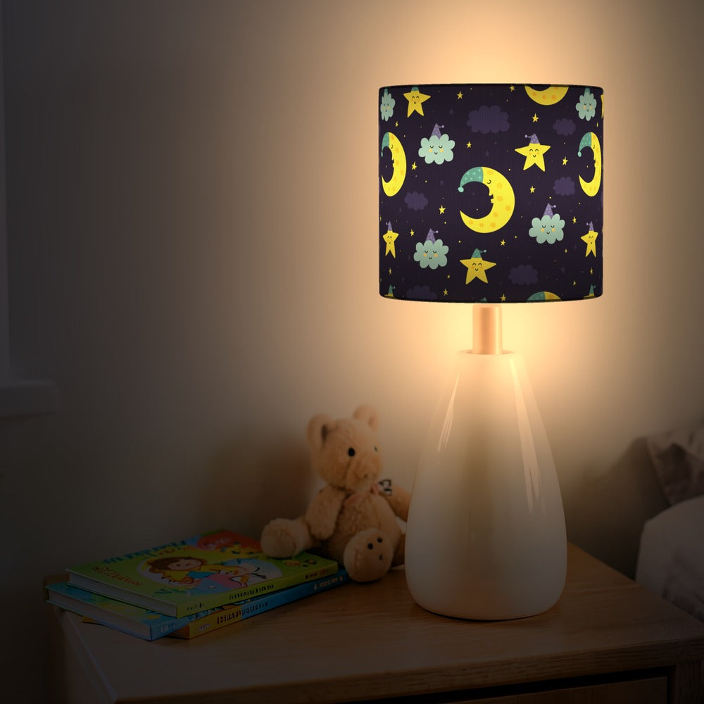 Blue Stars and Moon lampshade