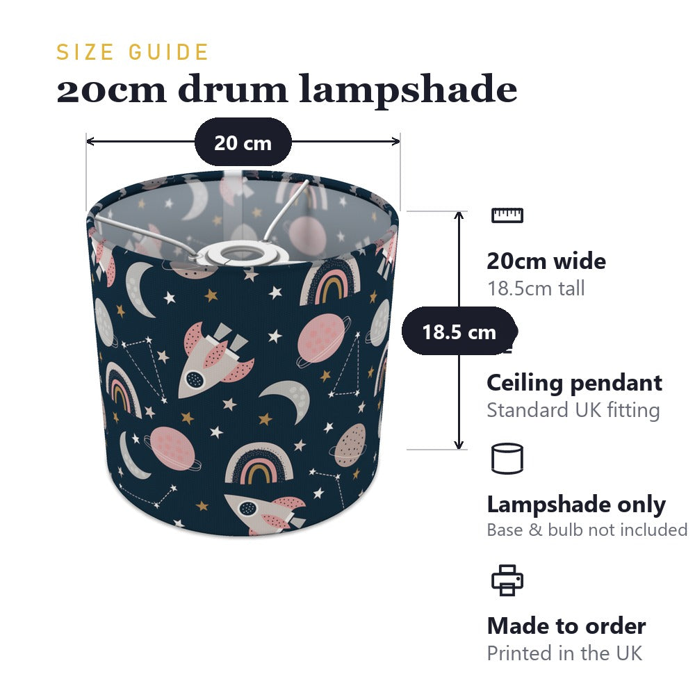 Pink Space Rocket and Rainbow lampshade