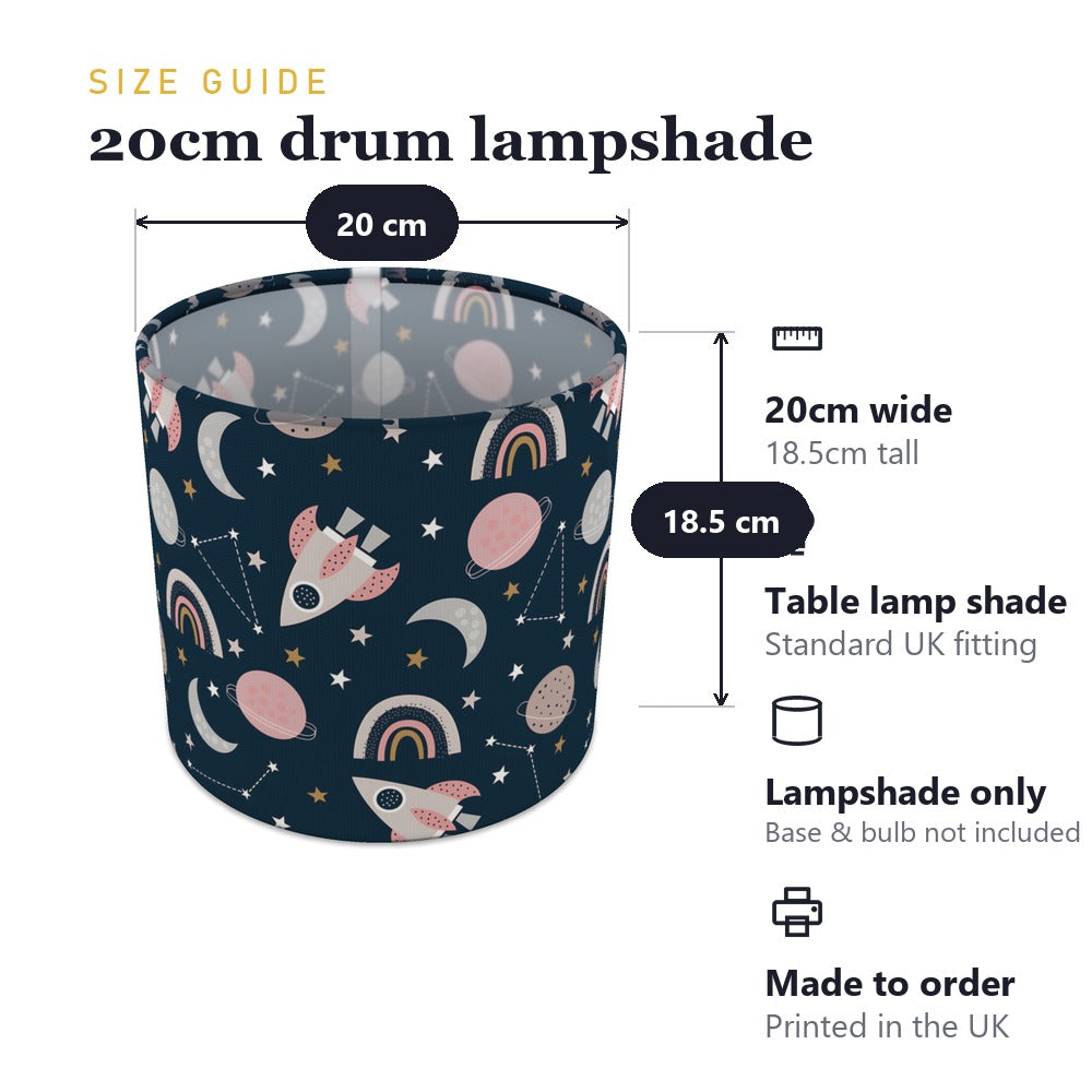 Pink Space Rocket and Rainbow lampshade