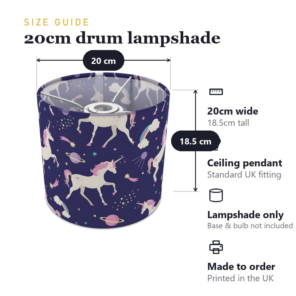 Magical Unicorn and Stars lampshade