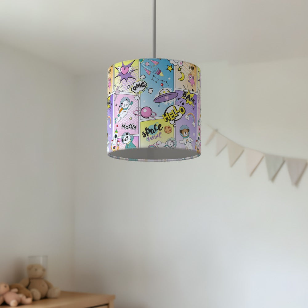 Cartoon Space Adventure lampshade