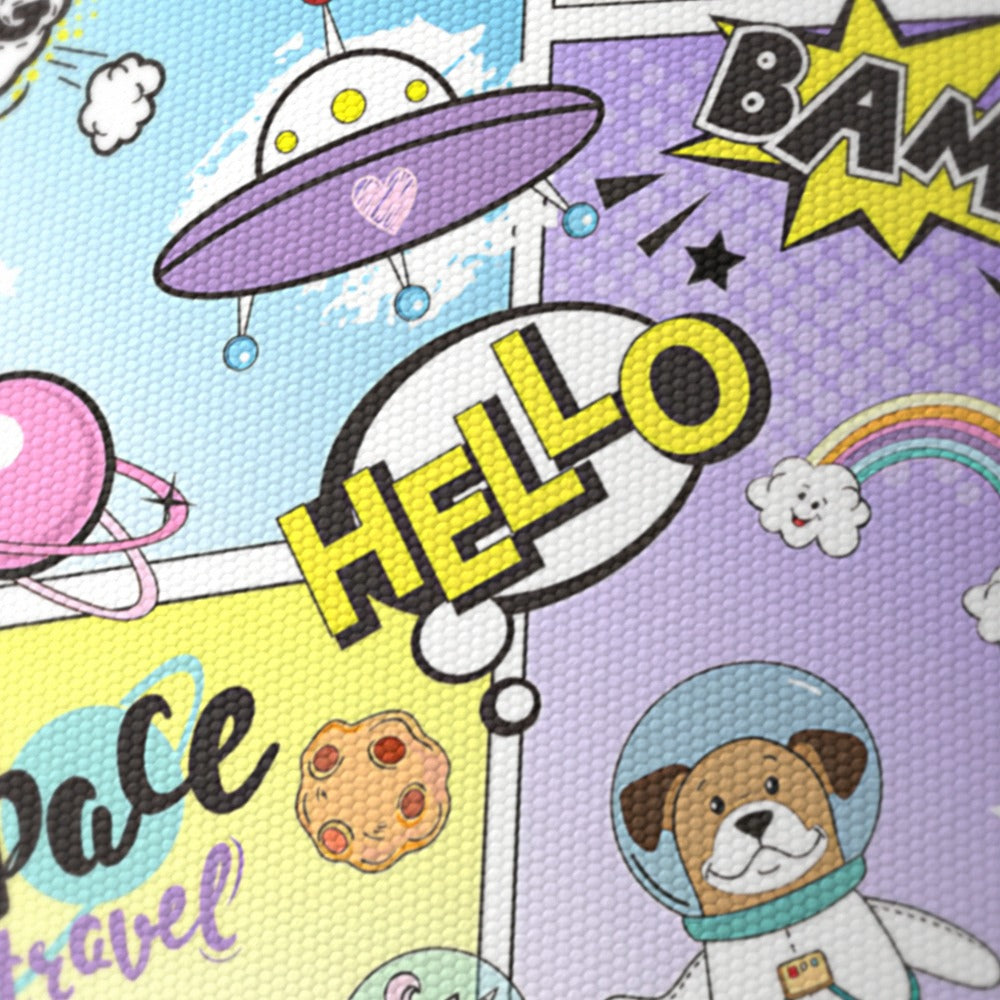 Cartoon Space Adventure lampshade