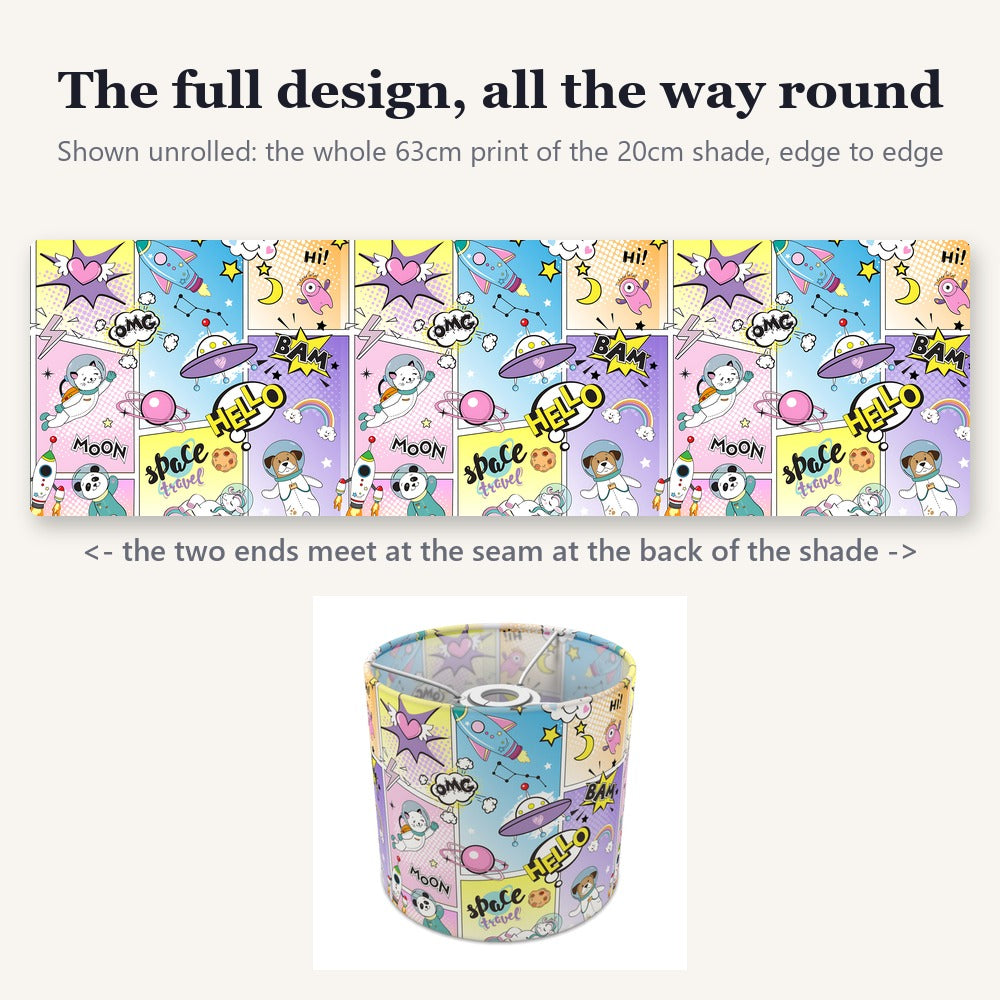 Cartoon Space Adventure lampshade