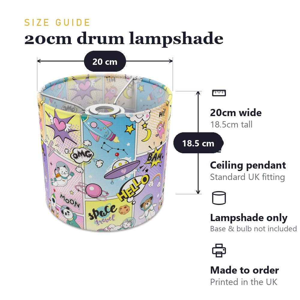 Cartoon Space Adventure lampshade
