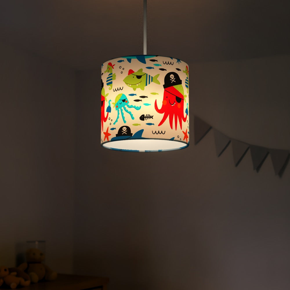Pirate Adventure Squid and Fish lampshade