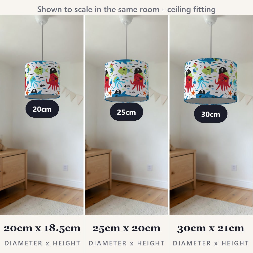 Pirate Adventure Squid and Fish lampshade