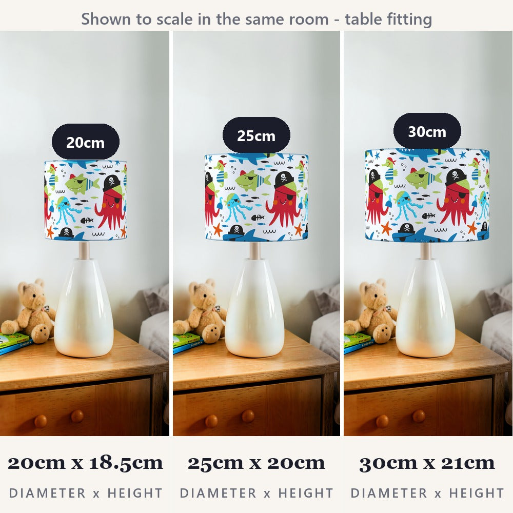 Pirate Adventure Squid and Fish lampshade