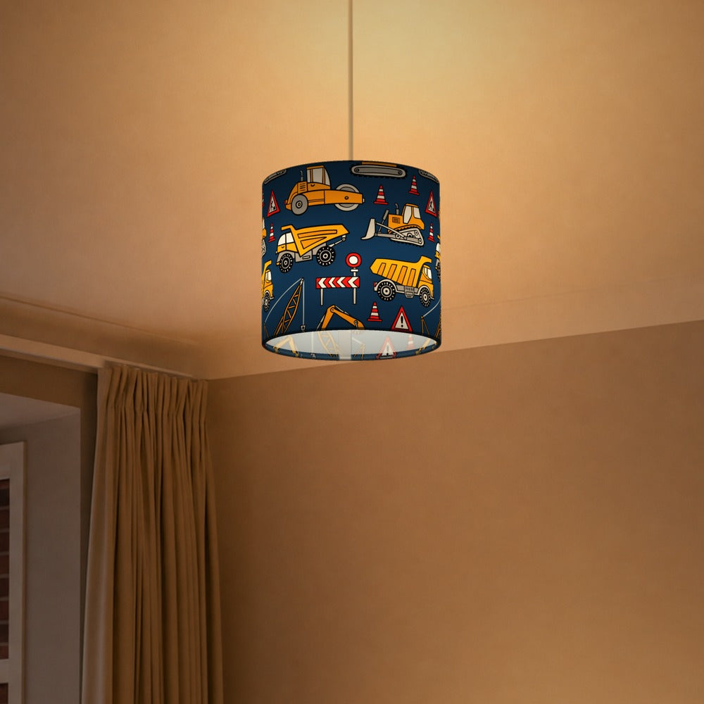 Blue Construction Vehicle lampshade