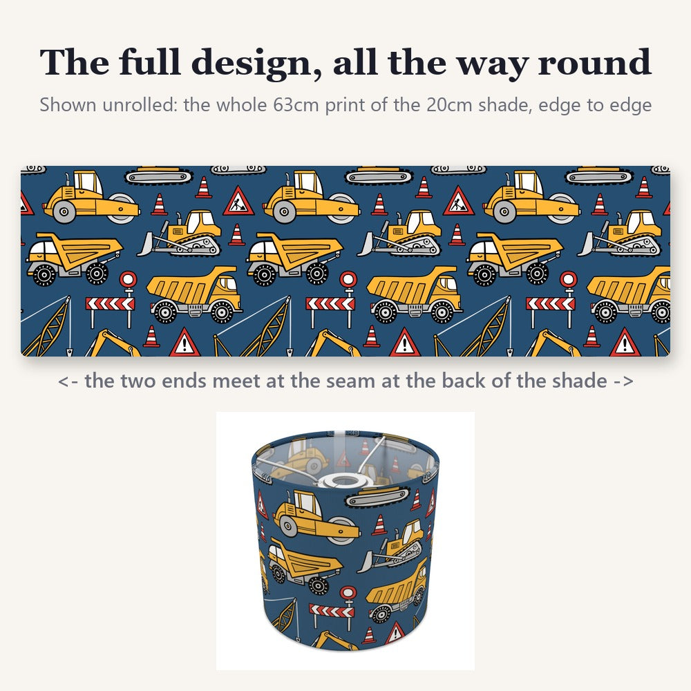 Blue Construction Vehicle lampshade