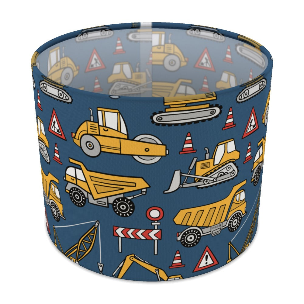 Blue Construction Vehicle lampshade - 25cm Table