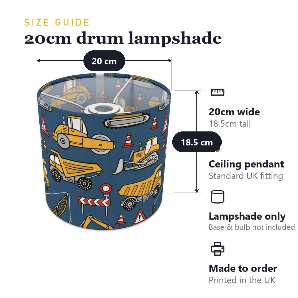 Blue Construction Vehicle lampshade