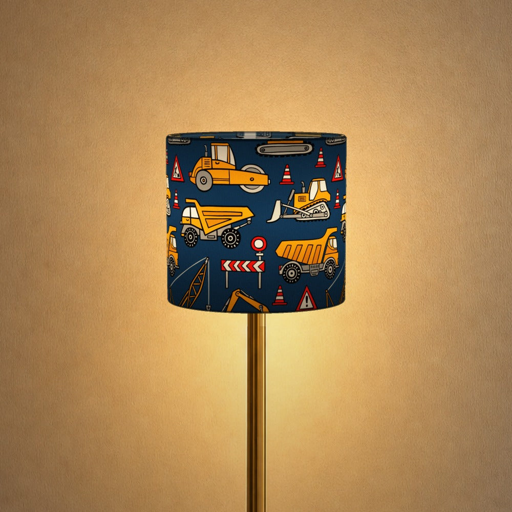 Blue Construction Vehicle lampshade