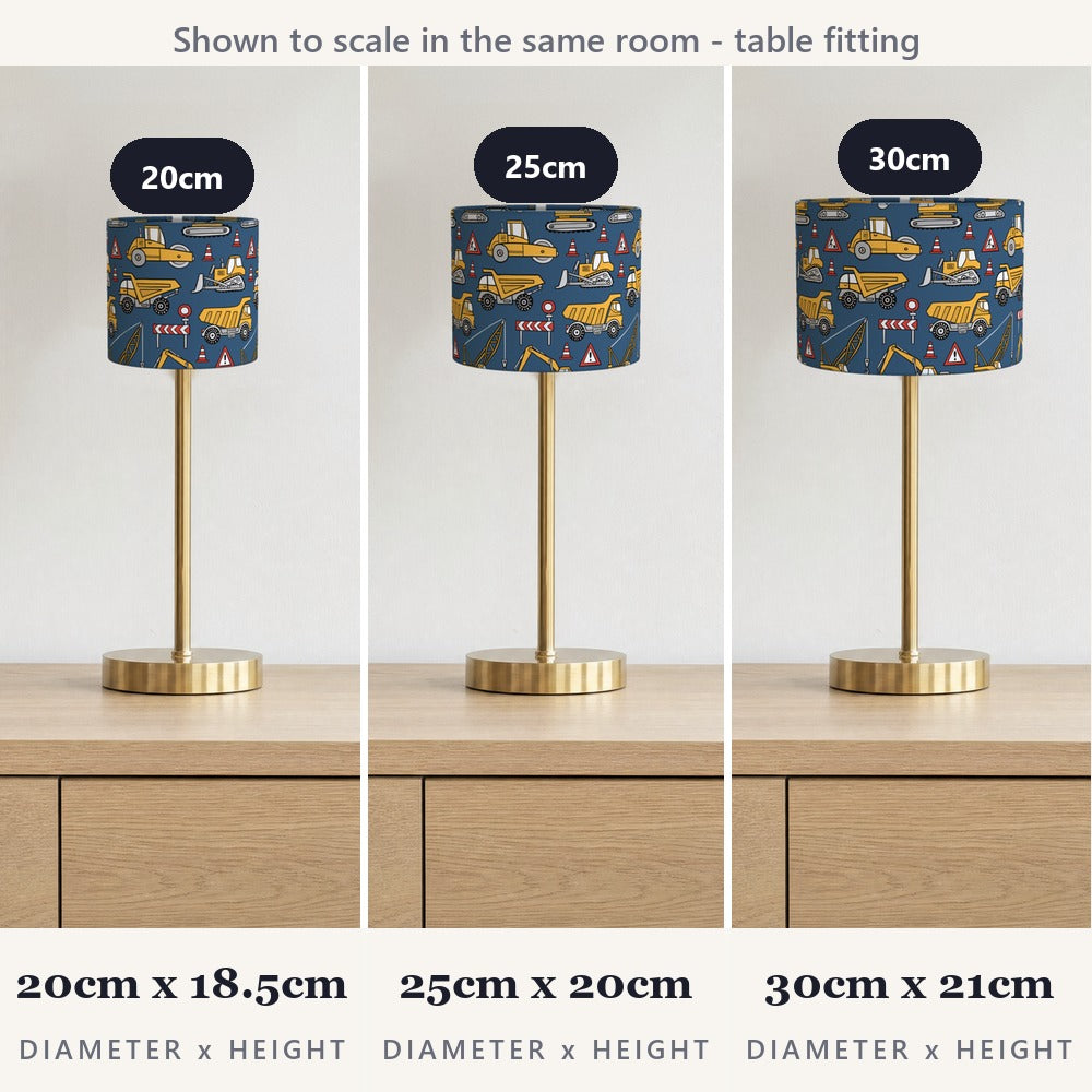 Blue Construction Vehicle lampshade