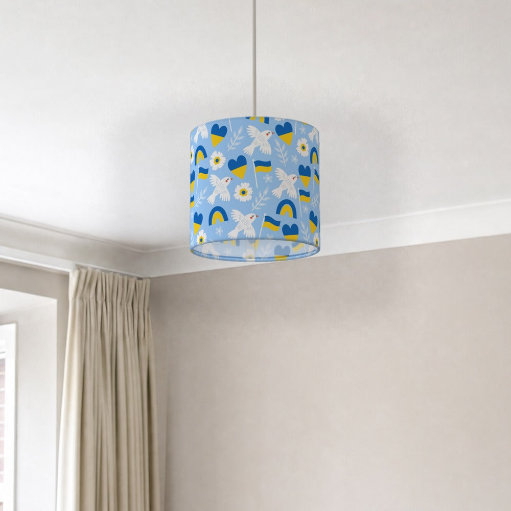 Peaceful Dove and Heart Pattern lampshade