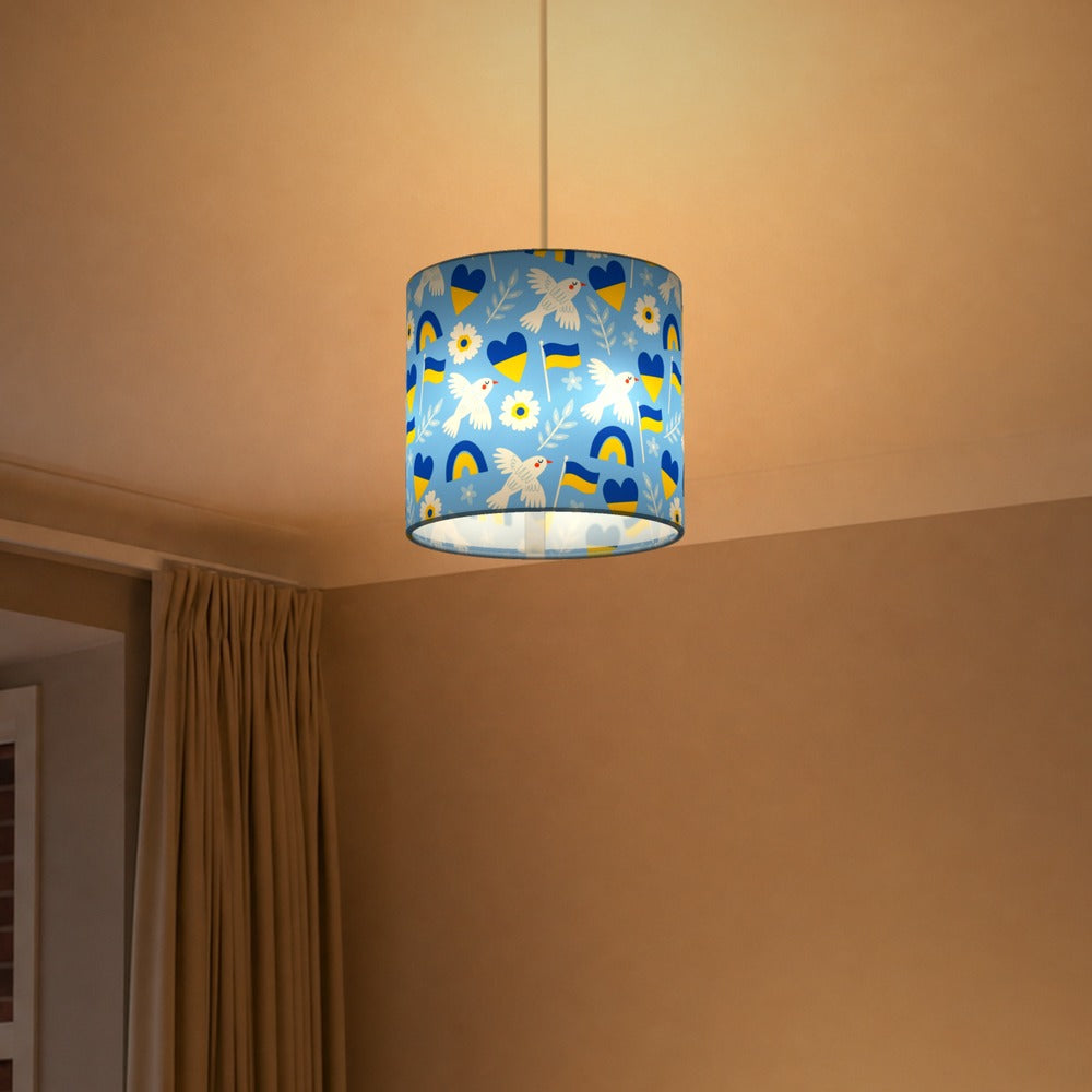 Peaceful Dove and Heart Pattern lampshade