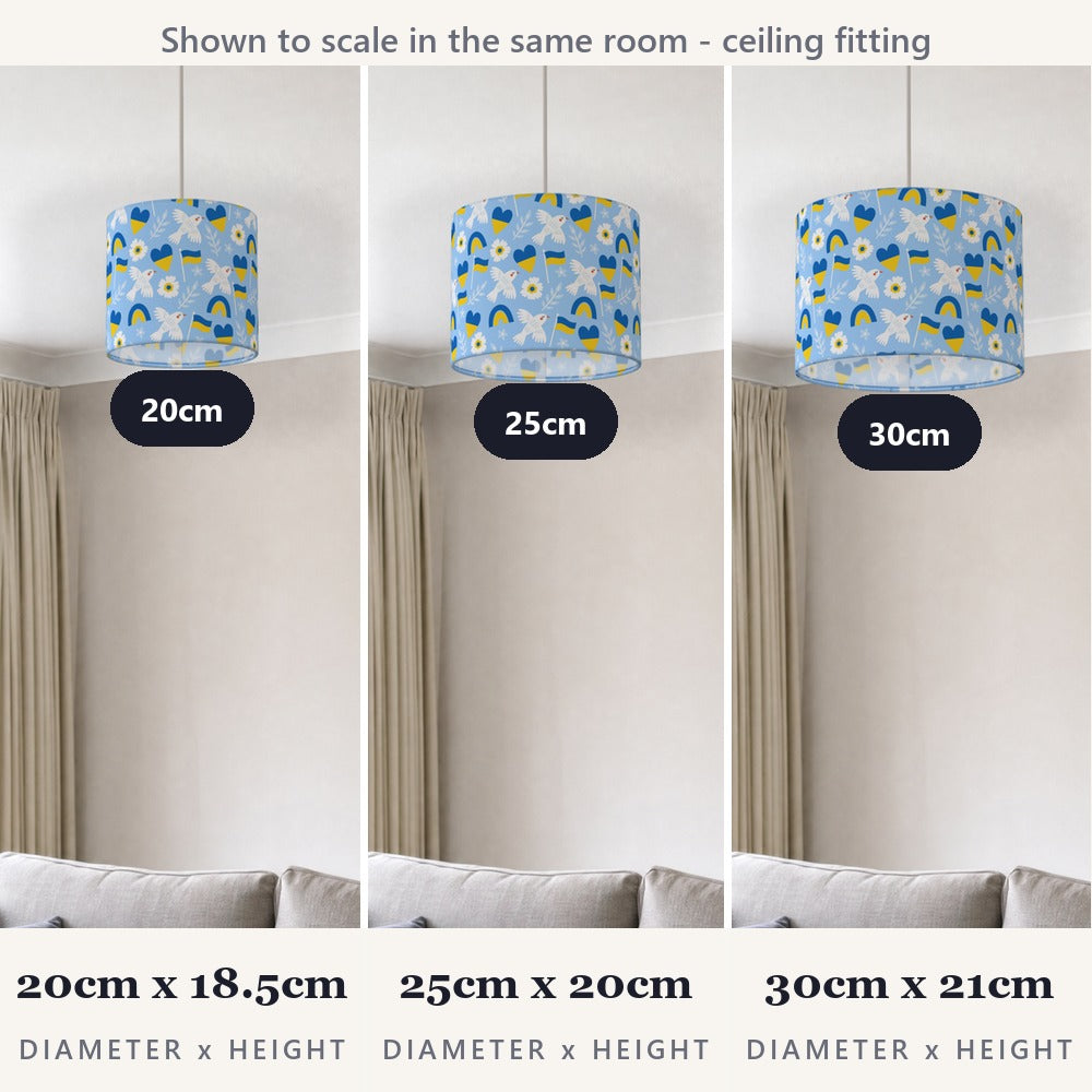 Peaceful Dove and Heart Pattern lampshade