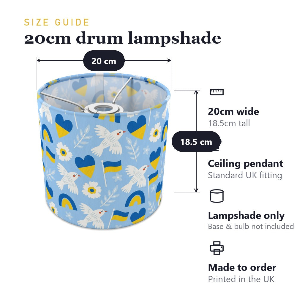 Peaceful Dove and Heart Pattern lampshade