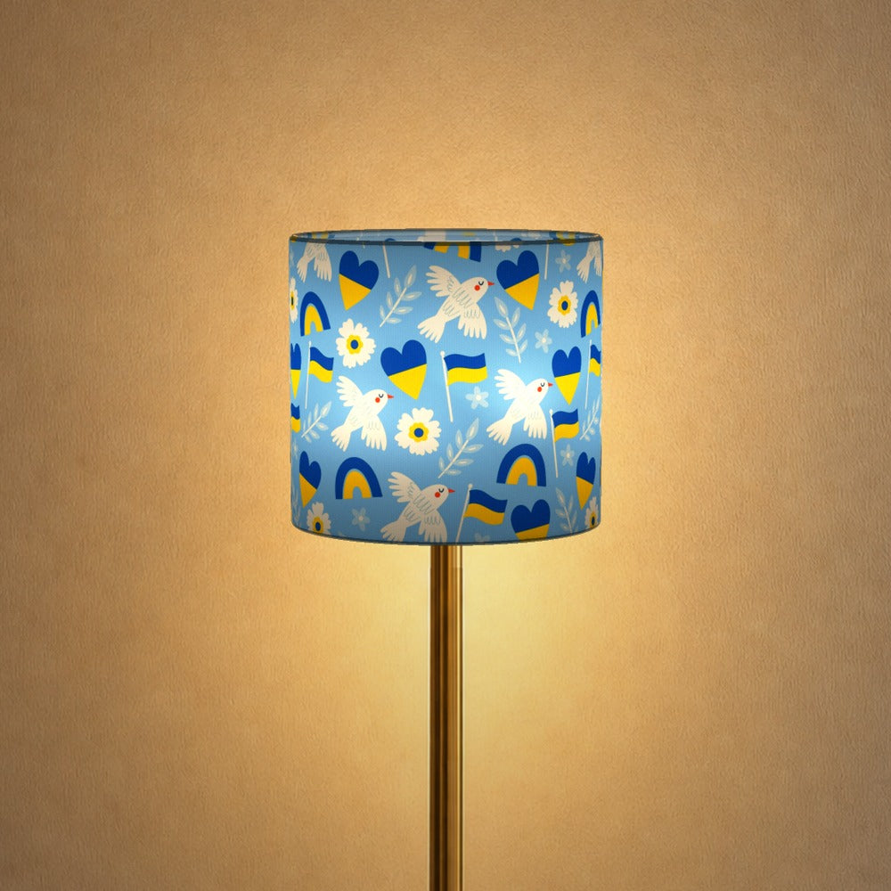 Peaceful Dove and Heart Pattern lampshade
