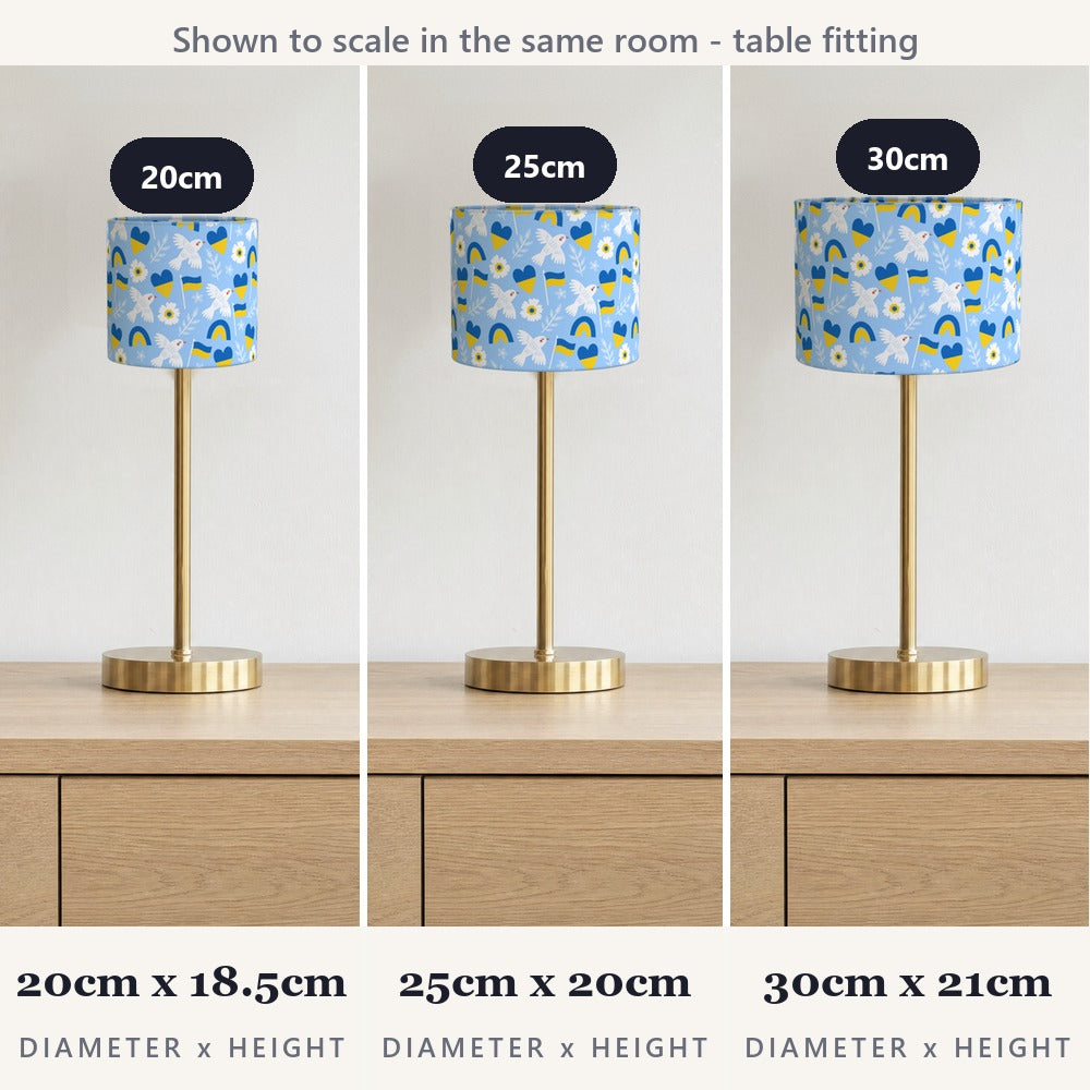 Peaceful Dove and Heart Pattern lampshade