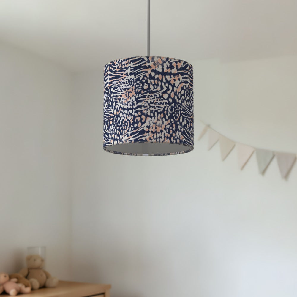 Navy and Peach Animal lampshade