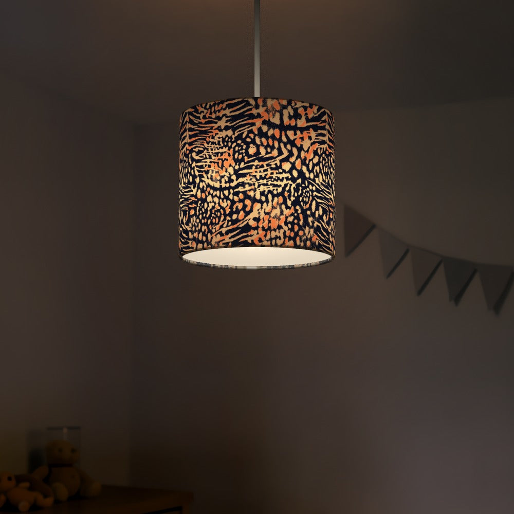 Navy and Peach Animal lampshade