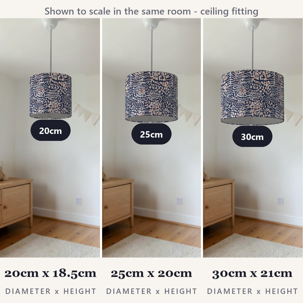 Navy and Peach Animal lampshade