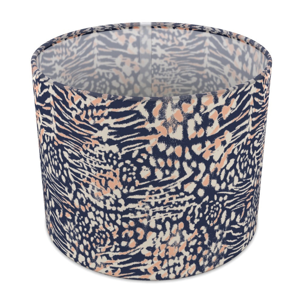 Navy and Peach Animal lampshade - 25cm Table