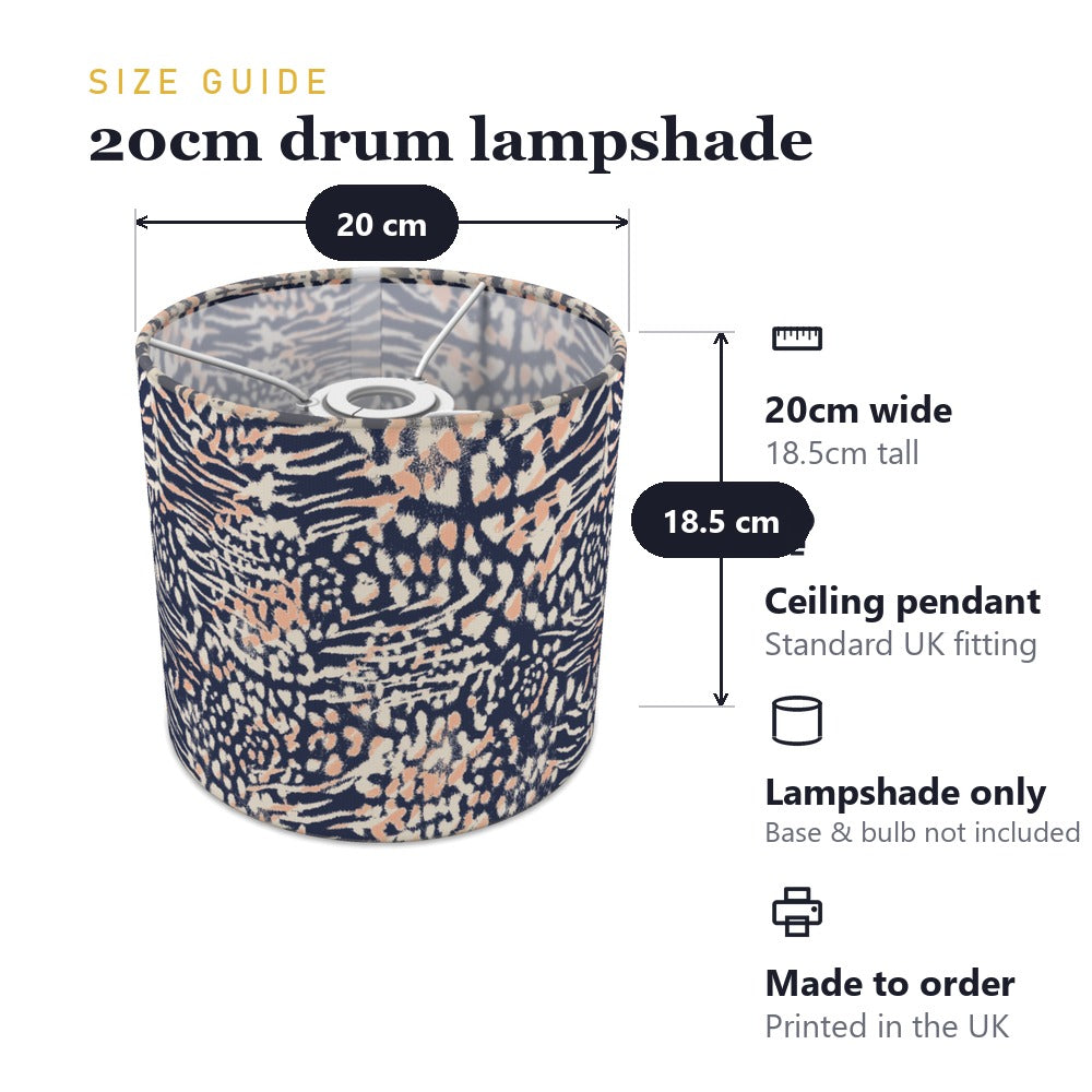 Navy and Peach Animal lampshade