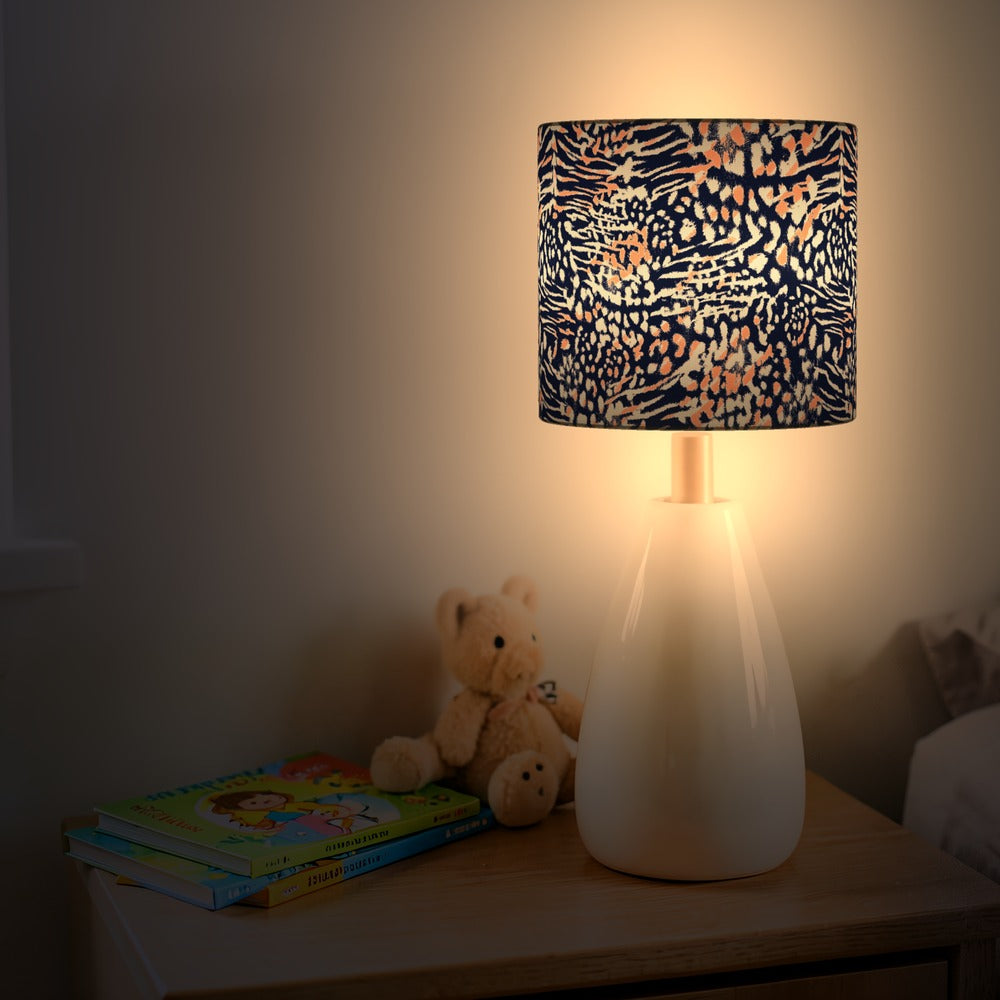 Navy and Peach Animal lampshade