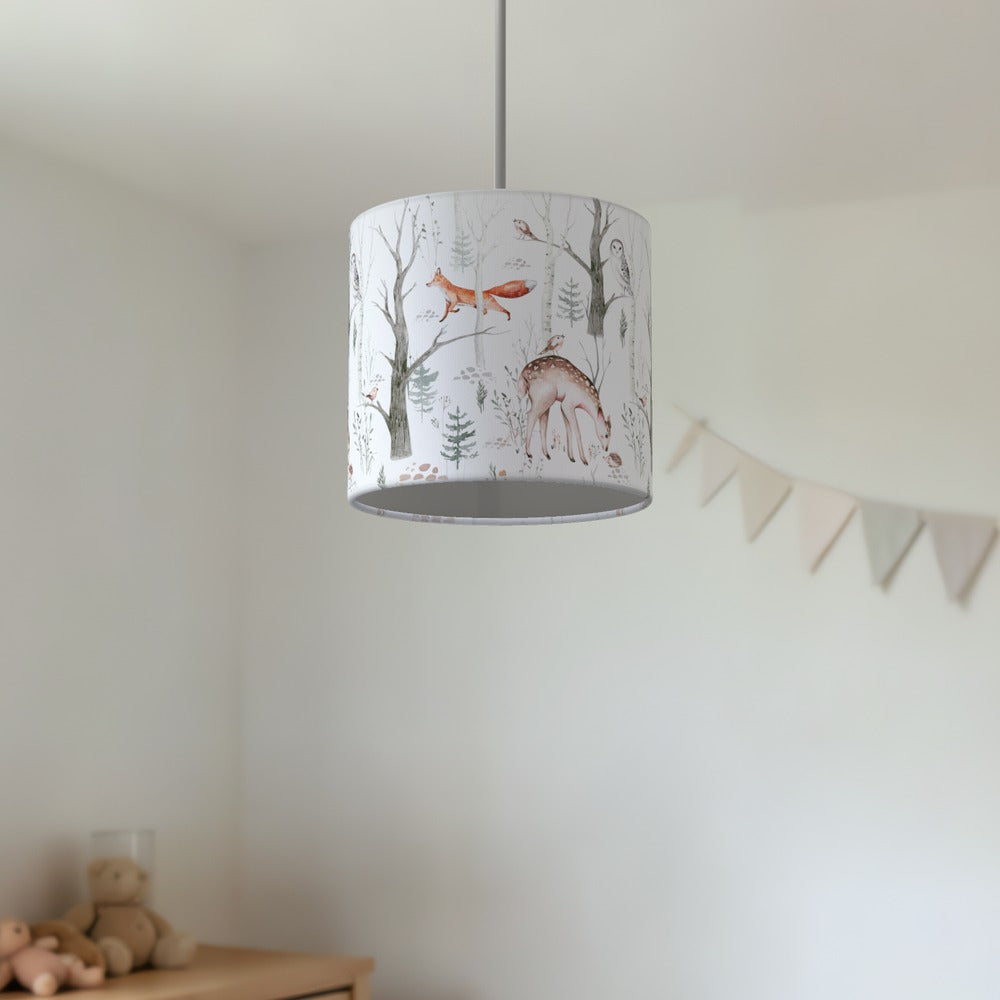 Woodland Fox and Deer lampshade