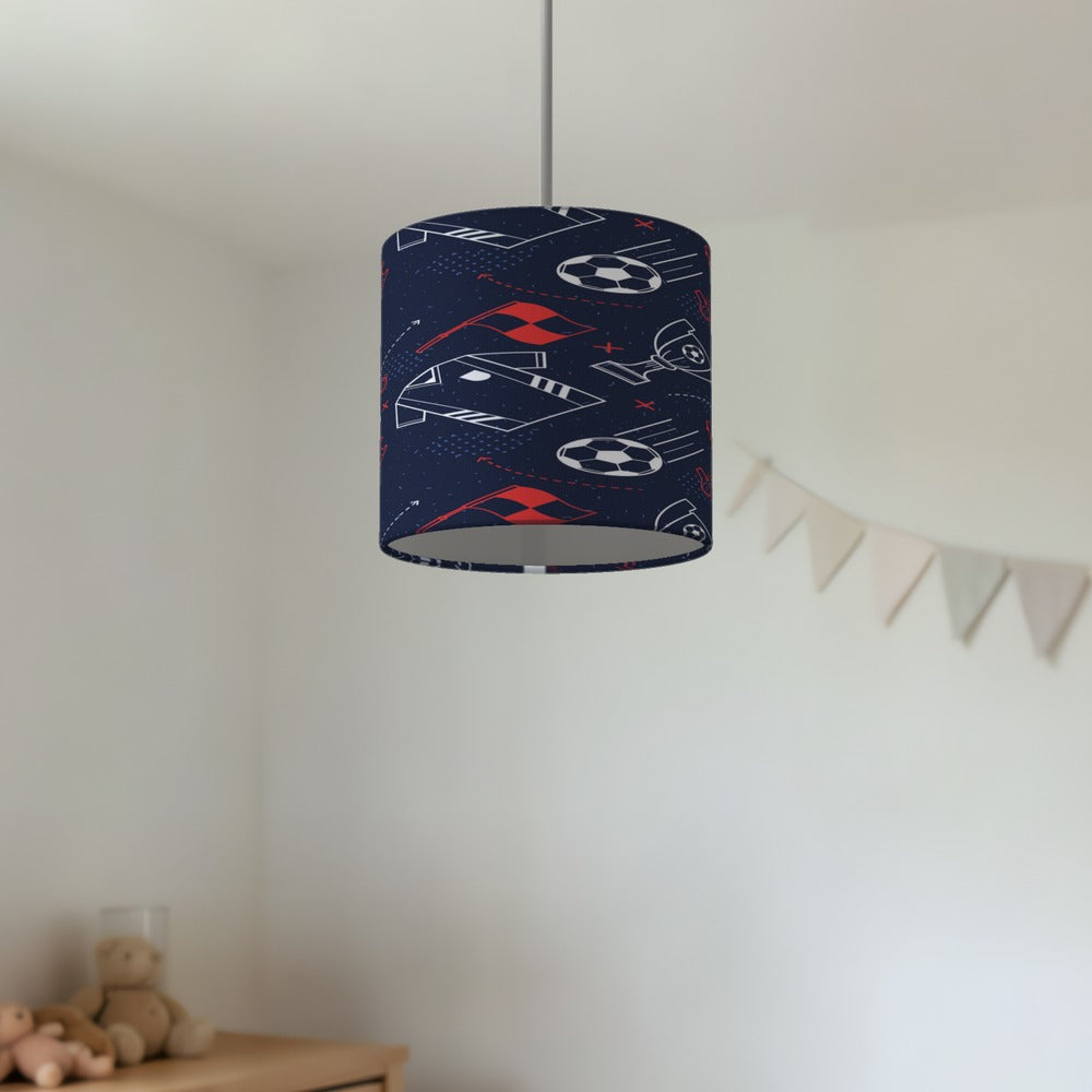 Navy Blue Soccer Theme lampshade