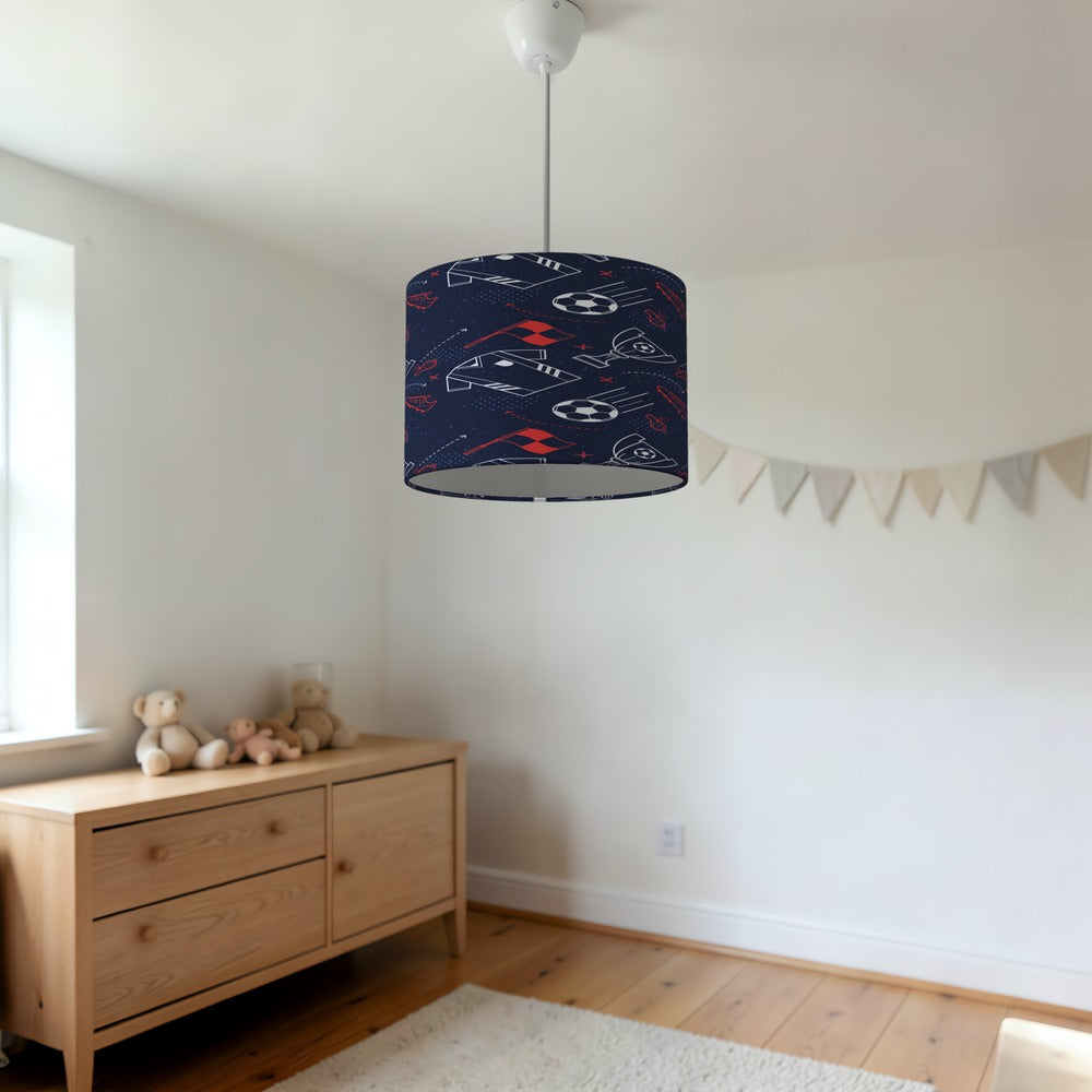 Navy Blue Soccer Theme lampshade