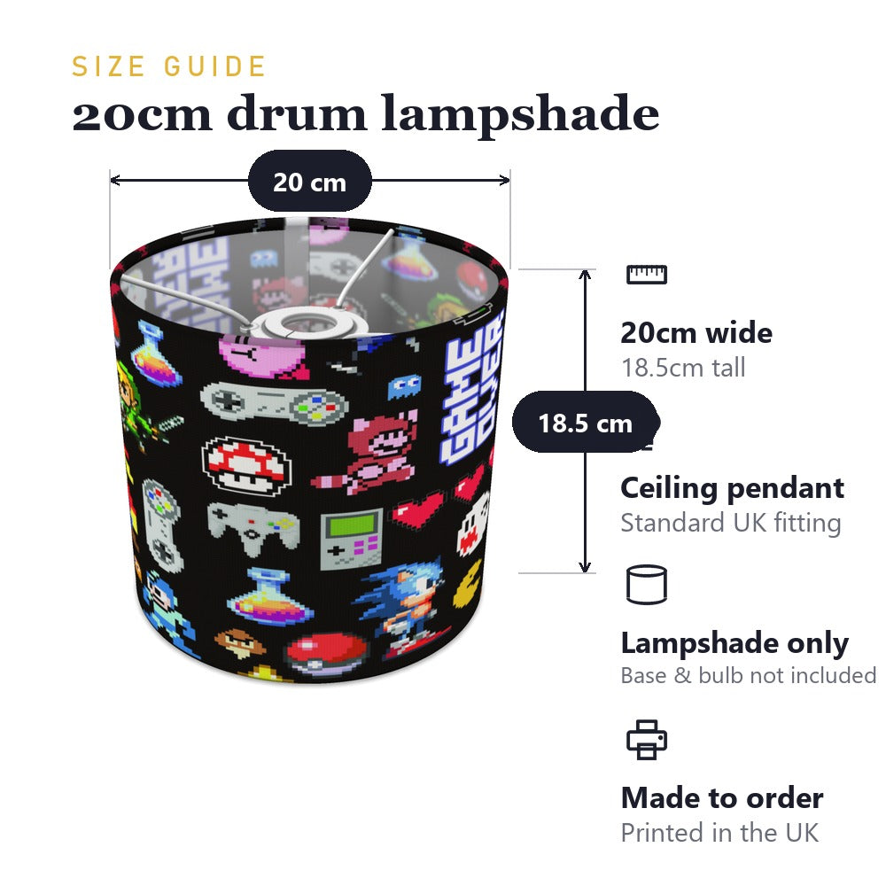Retro Gaming Pixel Art lampshade
