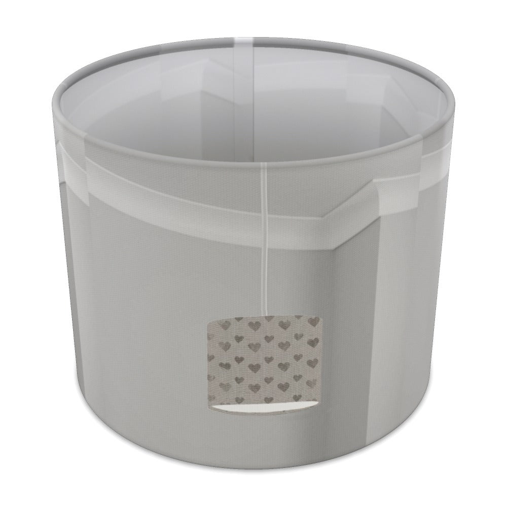 Grey Heart Pattern lampshade - 25cm Table