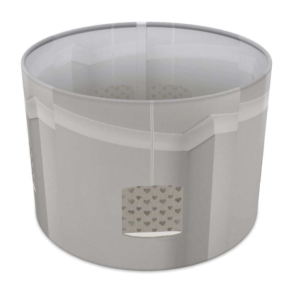 Grey Heart Pattern lampshade - 30cm Table