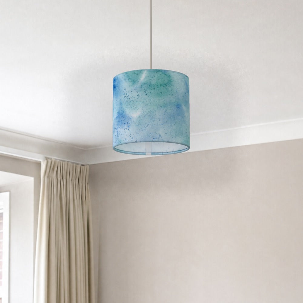 Blue Green Watercolor Pattern lampshade