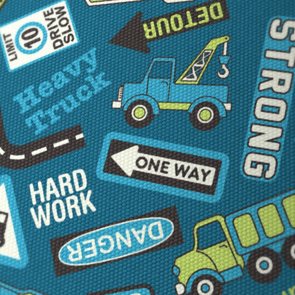 Blue Road Signs Truck Digger lampshade