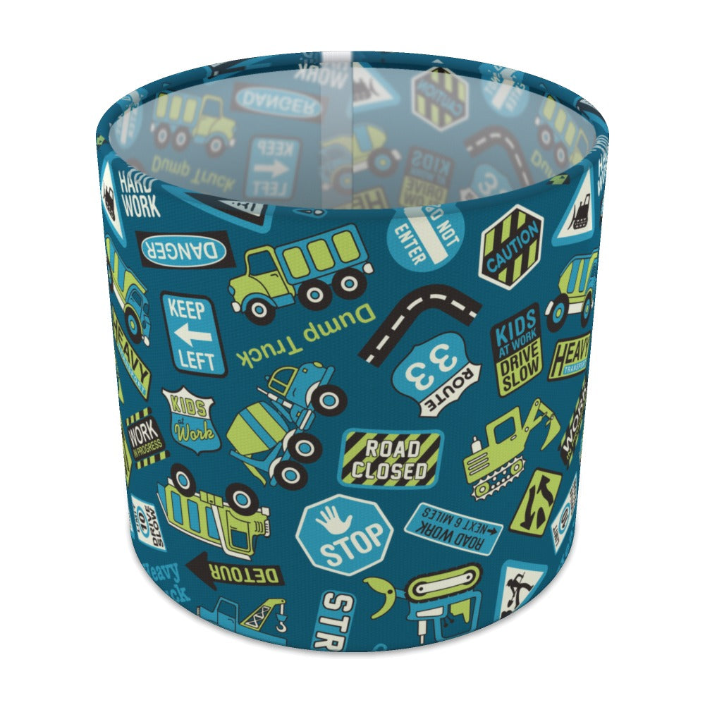 Blue Road Signs Truck Digger lampshade - 20cm Table